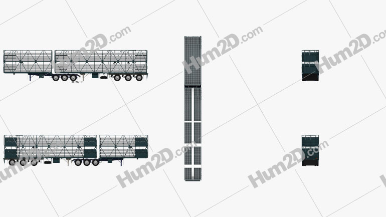 Generic Livestock Double Semi Trailer 2021 clipart