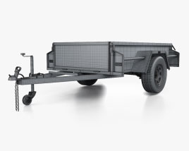 Generic Box 1-axle Car Trailer 2024 clipart