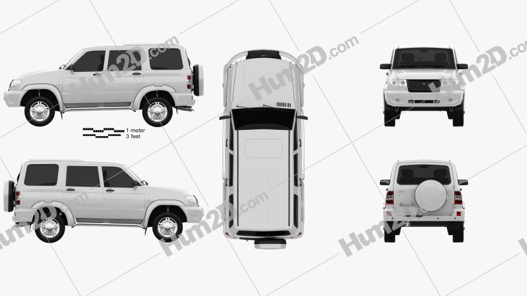 UAZ Patriot (3163) 2012 Blueprint