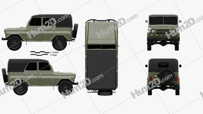 UAZ 469 B 1972 car clipart