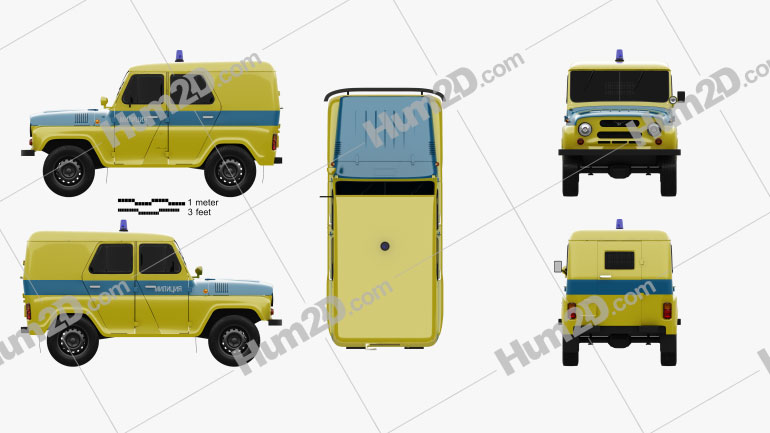 UAZ 469 USSR Militia 1973 car clipart