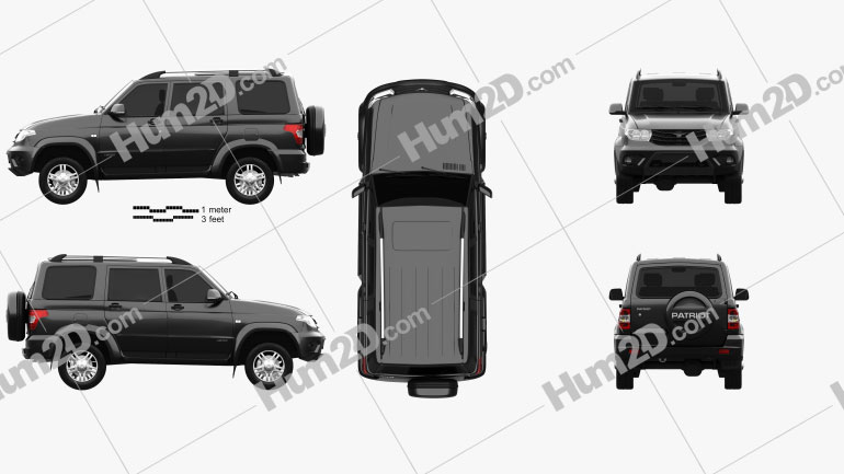 UAZ Patriot (3163) 2014 Blueprint