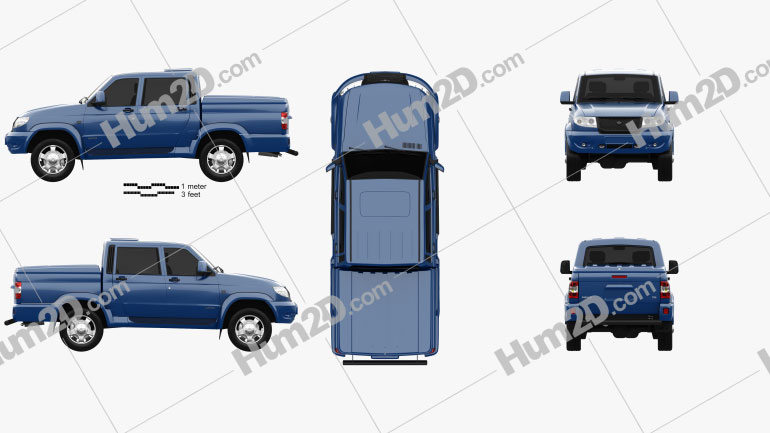 UAZ Patriot (23632) Pickup 2013 car clipart
