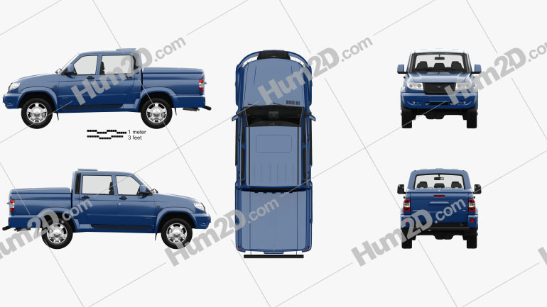 UAZ Patriot (23632) Pickup with HQ interior 2013 car clipart