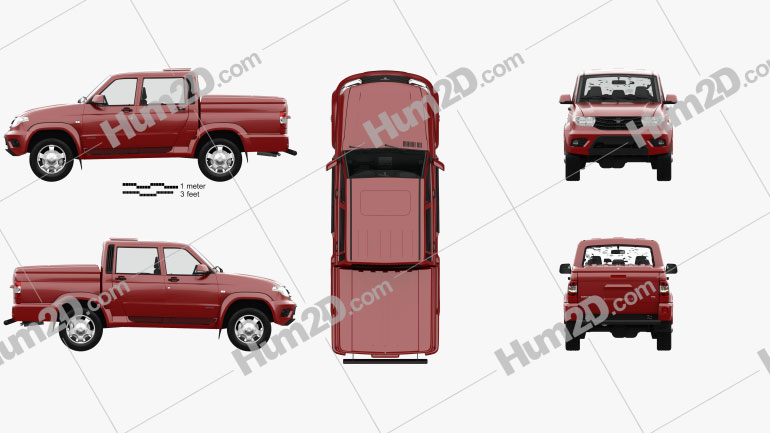 UAZ Patriot (23632) Pickup com interior HQ 2014 car clipart