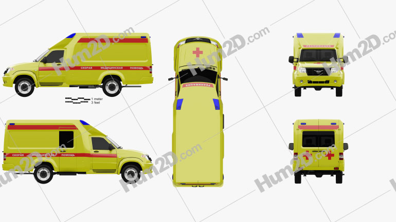 UAZ Profi Ambulance 2017 clipart