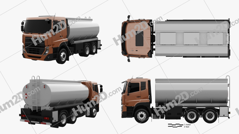 UD Trucks Quester Tanker Truck 2013 Blueprint