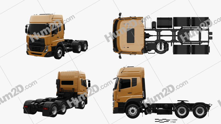 UD Trucks Quester Tractor Truck 2013 Blueprint