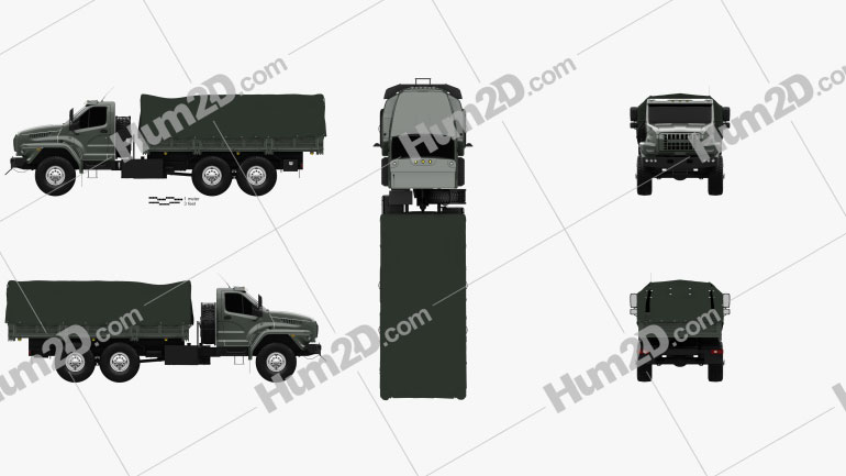 Ural Next Flatbed Canopy Truck 2016 clipart