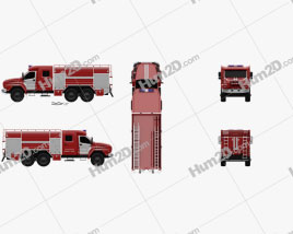 Ural Next Fire Truck AC-60-70 2018 clipart