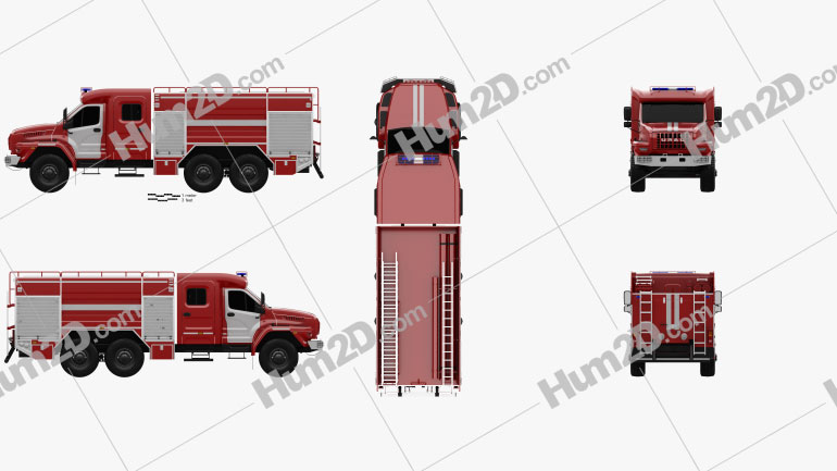 Ural Next Feuerwehrfahrzeug AC-60-70 2018 clipart