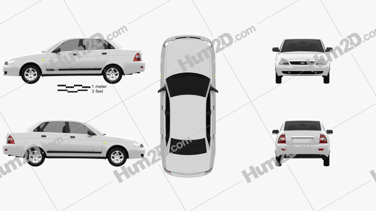 Lada Priora 2170 sedan 2012 car clipart