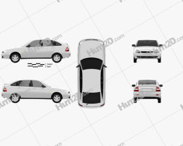 Lada Priora 2172 hatchback 2012 car clipart