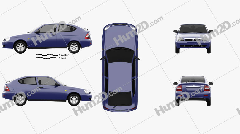 Lada Priora 21728 coupe 2012 car clipart