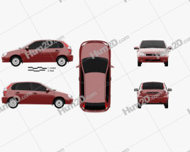 Lada Kalina (1119) hatchback 2011 car clipart
