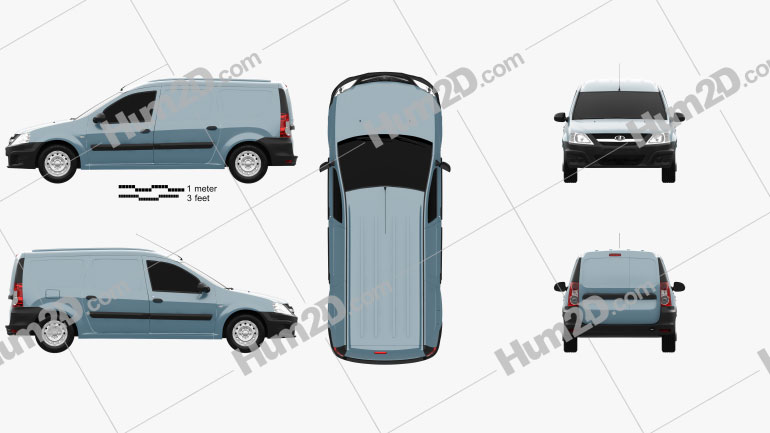 Lada Largus Van 2012 clipart