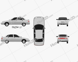 VAZ Lada 2110 sedan 1995 car clipart