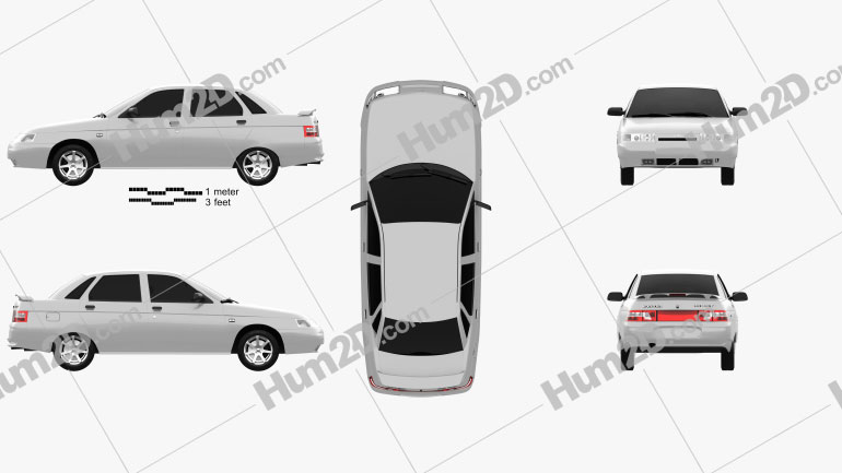VAZ Lada 2110 sedan 1995 car clipart