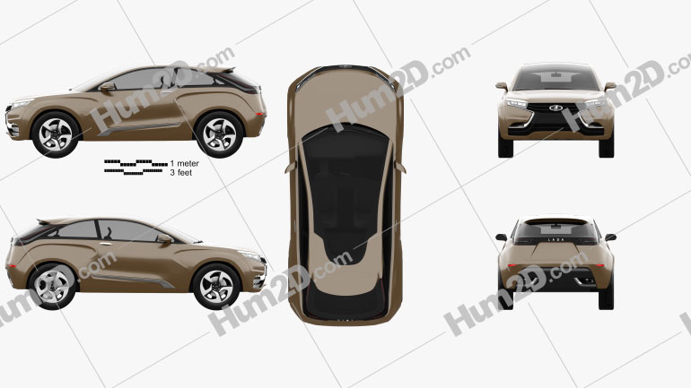 Lada XRAY 2012 Konzept Clipart Bild