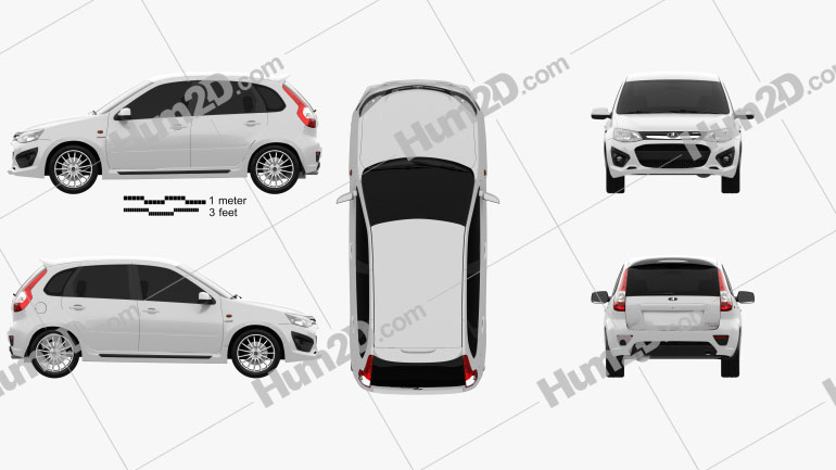 Lada Kalina (2192) Sport 2014 car clipart