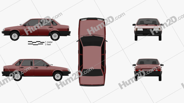 VAZ Lada 21099 1990 car clipart