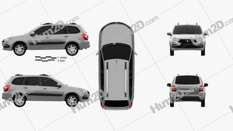 VAZ Lada Granta wagon 2018 car clipart