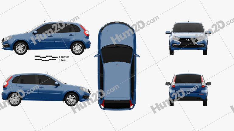 VAZ Lada Granta hatchback 2018 car clipart