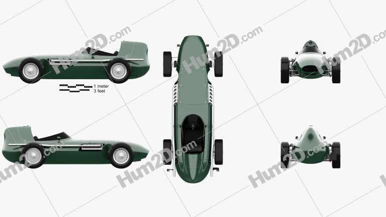 Vanwall GPR V12 1958 car clipart