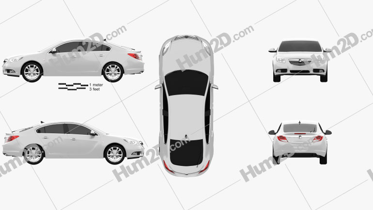 Vauxhall Insignia hatchback 2012 Clipart Image