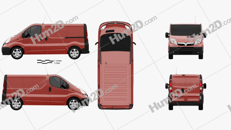 Vauxhall Vivaro Panel Van 2006 Clipart and Blueprint - Download ...