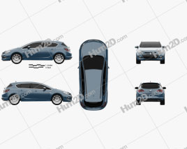 Vauxhall Astra 5-door hatchback 2012 car clipart