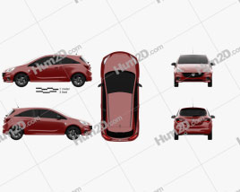 Vauxhall Corsa (E) 3-türig 2014 car clipart