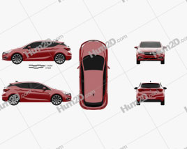 Vauxhall Astra Turbo hatchback 2016 car clipart