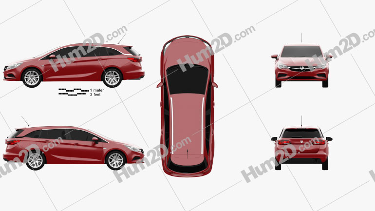 Vauxhall Astra (K) Sports Tourer Design 2016 Blueprint