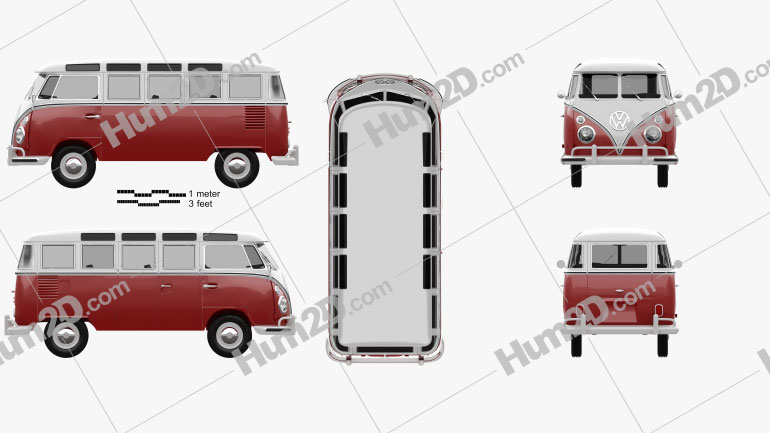 Volkswagen Transporter T1 1950 Clipart Image