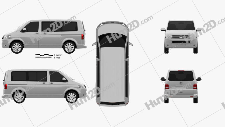 Volkswagen Transporter T5 Caravelle Multivan 2011 car clipart