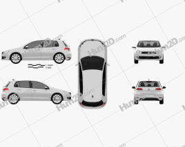 Volkswagen Golf de 5 portas 2009 car clipart