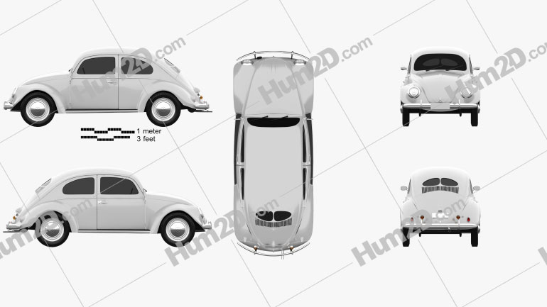 Volkswagen Beetle 1949 car clipart