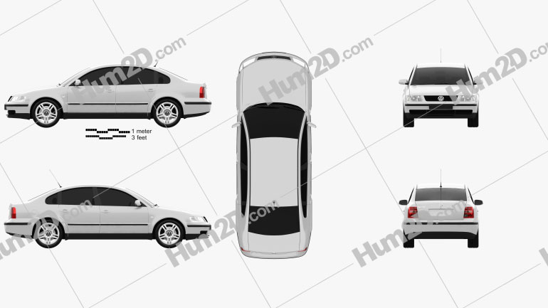 Volkswagen Passat B5 sedan 1997 Clipart - Download ...