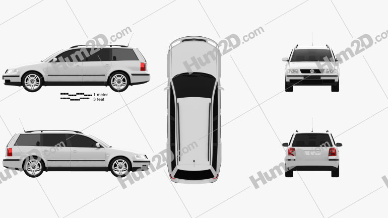 Volkswagen Passat (B5) variant 1997 car clipart