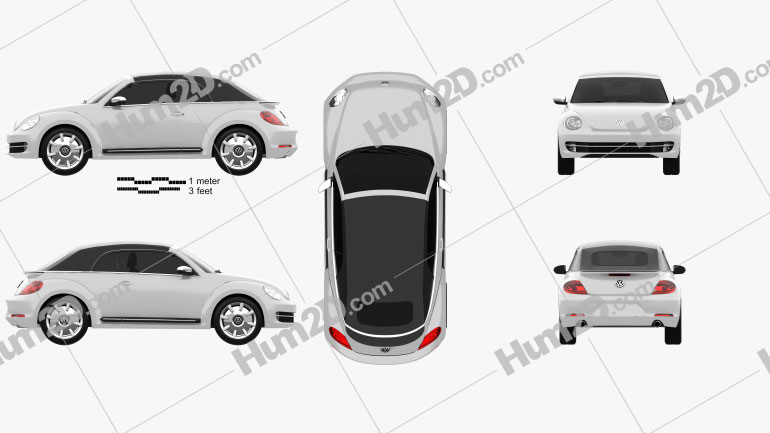 Volkswagen Beetle convertible 2013 car clipart
