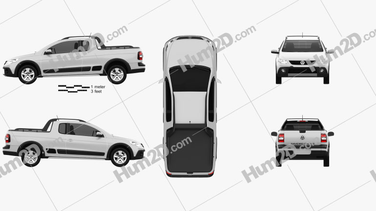 Volkswagen Saveiro Cross vector drawing