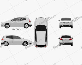 Volkswagen Golf Mk5 3-door 2004 car clipart
