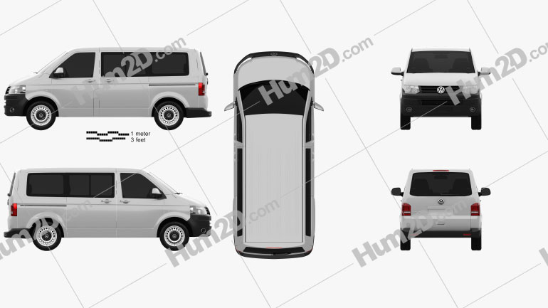 vw transporter t5 cad drawing