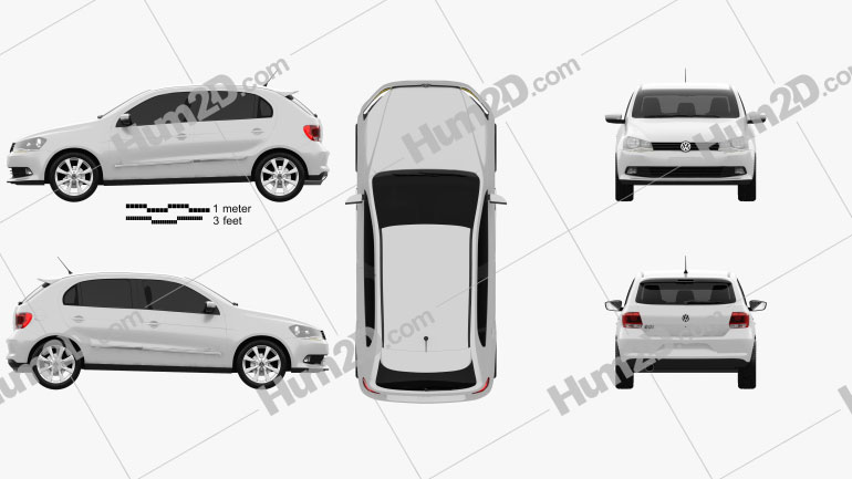 Volkswagen Gol 5-door 2012 car clipart