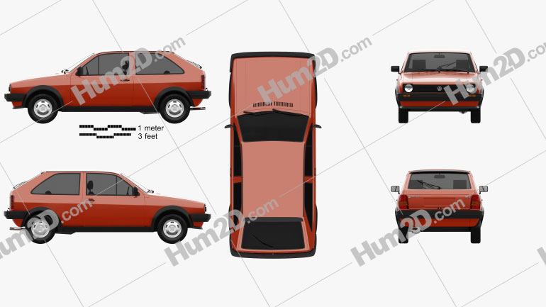 Volkswagen Polo coupe 1990 car clipart