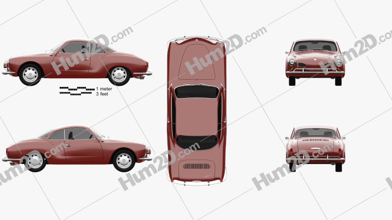 Volkswagen Karmann Ghia 1955 Clipart Image