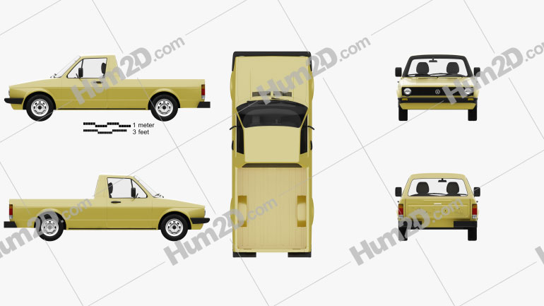 Volkswagen Caddy (Type 14) 1982 Clipart Image
