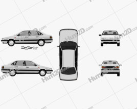 Volkswagen Passat (B3) sedan 1988 car clipart