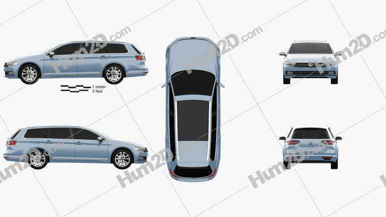 Volkswagen Passat (B8) variant 2014 car clipart